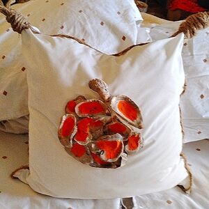 Laeon's coastal art creations fall throw pillow